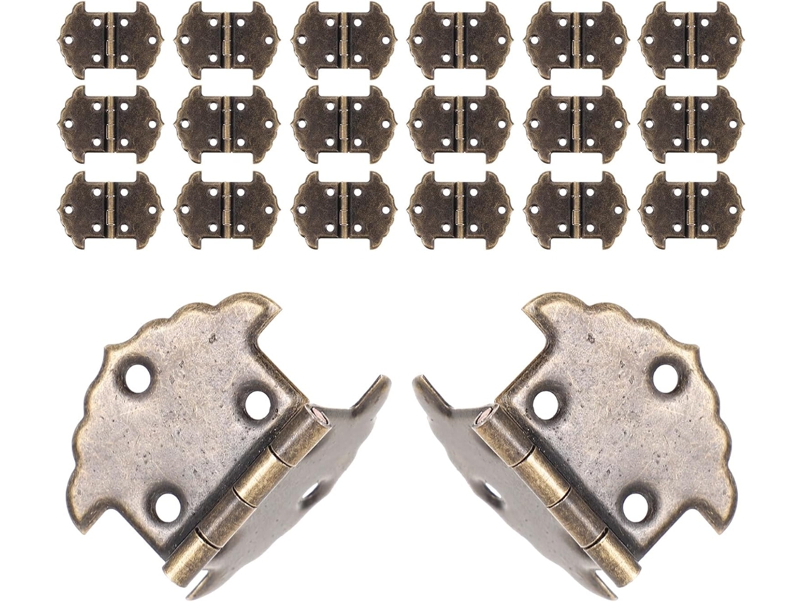 Sewacc 20 Dobradiças De Metal Cor Cobre Antigo Para Caixa Joias, Armário, Baú Pequeno Estilo Retrô