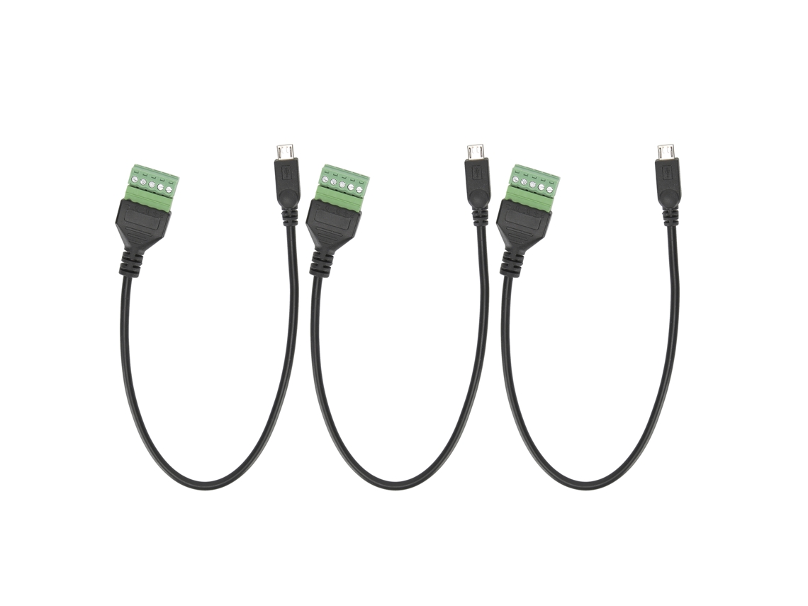 Aetheria 3pcs Cabo Adaptador Micro Usb 5 Pin Macho para Terminal de Parafuso Sem Solda com Shield