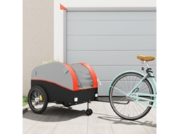 Vidaxl Reboque Para Bicicleta 45 Kg Ferro Preto E Laranja