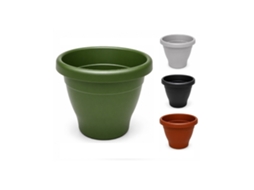 Maceta Mediterranea Circular De Plástico Para Plantas Y Flores | Drenaje Incorporados Verde 50 Cm