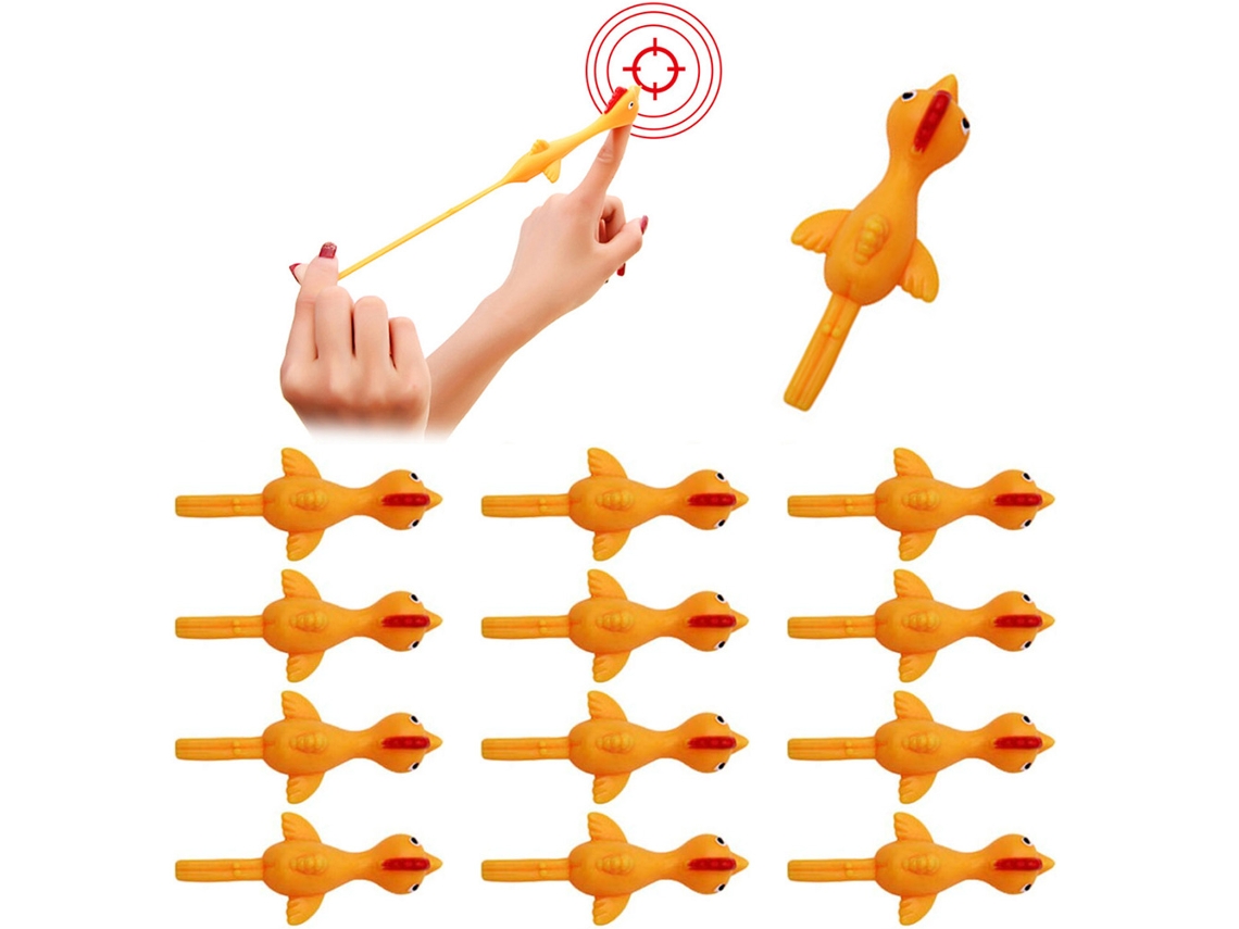 Ats 12 Peças de Brinquedo de Frango Tpr para Lançar Elástico Volador para Crianças