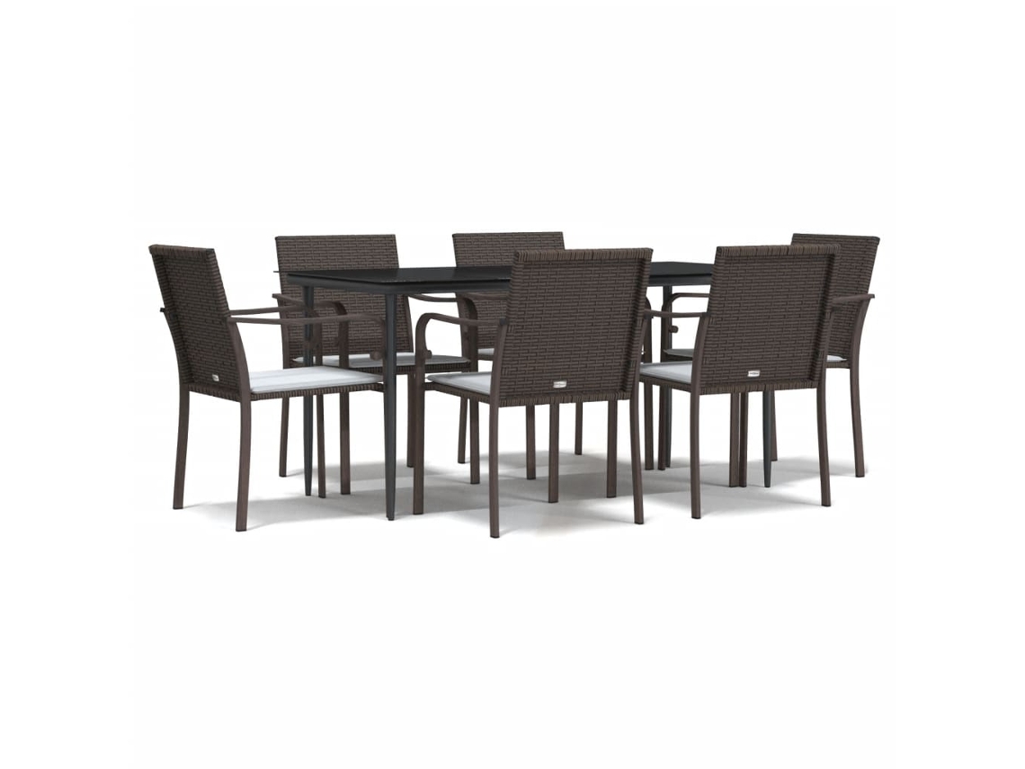 Garden Dining Set, Garden Dining Sets Vidaxl Marrom Rattan / Vime (mesa Com 160 Cm De Comprimento)