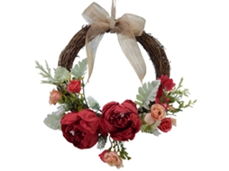 Coroa de peônia artificial decorativa para exterior e interior casamento casa porta 26cm