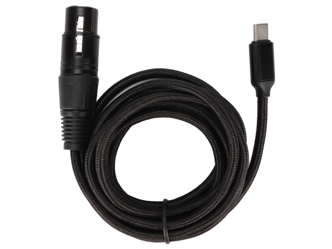Cabo Usb C para Xlr EOOCOO, baixo ruído, compatível microfone