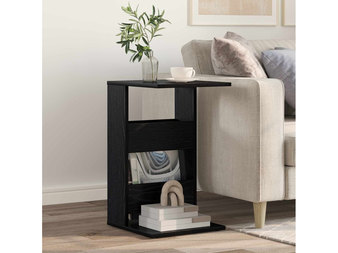 Vidaxl Mesa Lateral Carvalho Preto 40 X 35 X 60,5 Cm