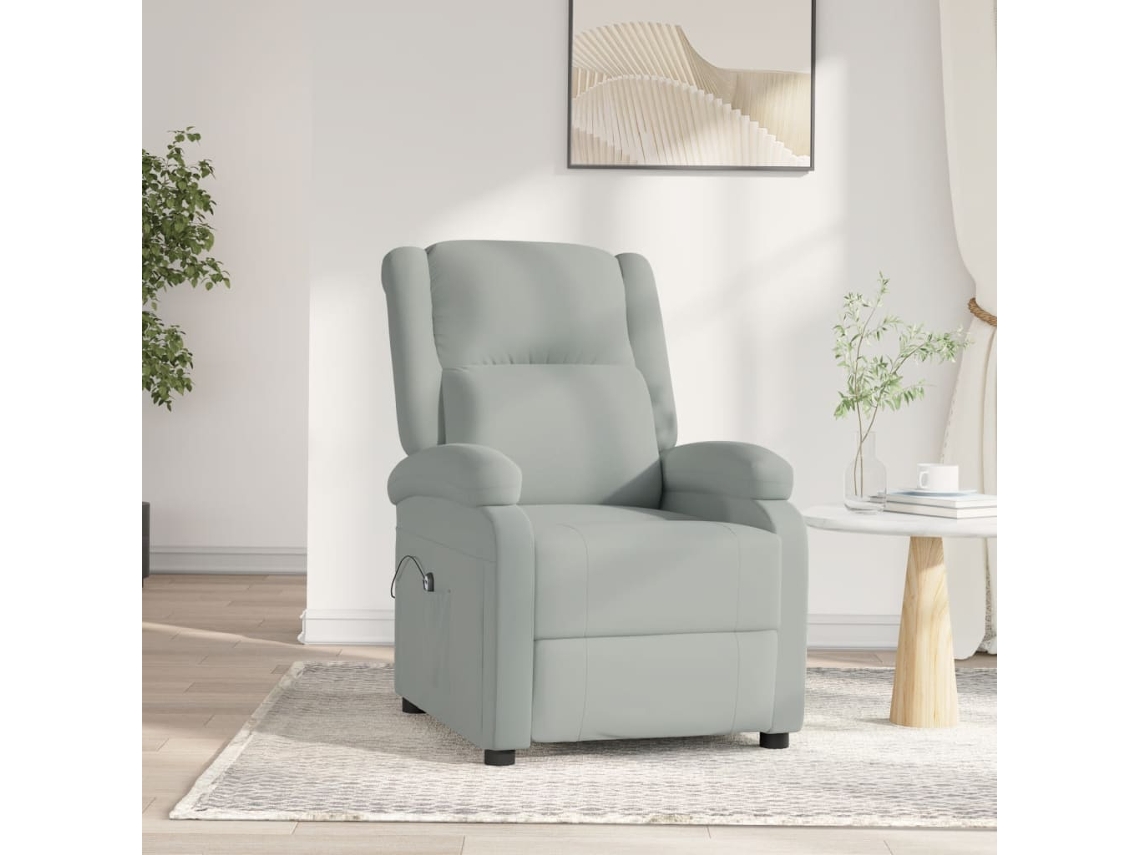Vidaxl Poltrona Reclinável Elétrica Veludo Cinzento-claro