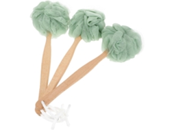 Conjunto De 3 Escovas Banho Ultechnovo Com Cabo Longo Em Nylon Verde, Ferramenta De Limpeza Corporal Para Esfoliação E