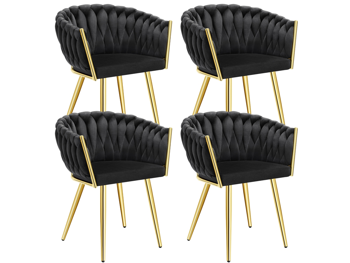 Conjunto De Cadeiras Astano Veludo, Design De Nó Tectake