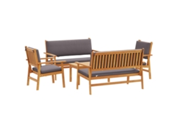 Conjunto 5 Móveis Para Exterior Vidaxl Castanho Madeira De Acácia Maciça (75 X 45 X 38 Cm)