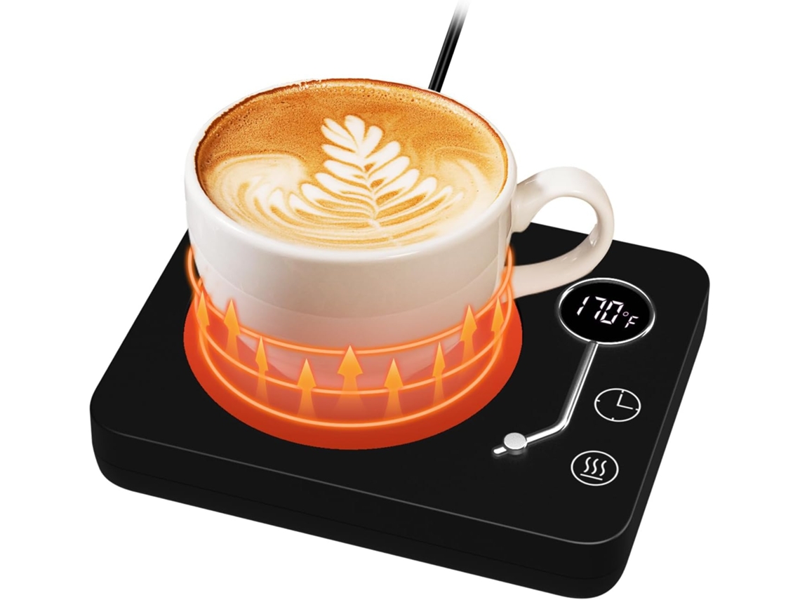Aquecedor de canecas de café de mesa Slowmoose com 3 configurações de temperatura (130 °F/150 °F/170 °F), preto