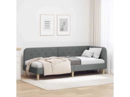 Vidaxl Estrutura De Cama De Canto Cinza Escuro 80 X 200 Cm Tecido