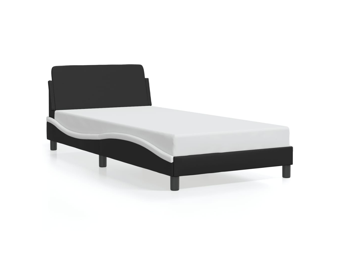 Bed Frame, Bed Frames Vidaxl Preto Couro Artificial (100 X 200 Cm)