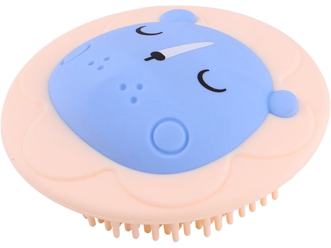 Escova De Silicone Para Banho, Escova Portátil Para As Costas, Acessório Criativo Para Meninos E Meninas, Azul
