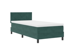 Conjunto 1 Cama Box Vidaxl Verde Veludo (90 X 190 Cm)