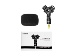 Micrófono Estéreo Mini Flexible Comica Cvm-vs10 3.5mm Trs Ajustable 90° Para Gopro Cámara Dslr Negro