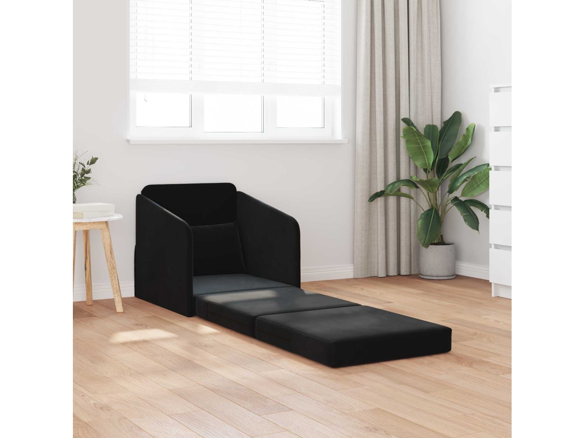 Vidaxl Sofá-cama Preto 65 X 80 X 83 Cm Veludo