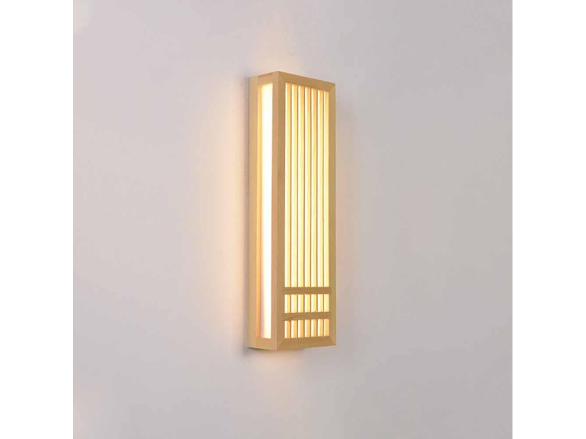 Aplique De Parede Madeira E Acrílico Estilo Retro Para Quarto E Cabeceira
