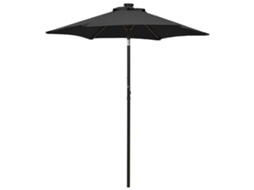 Vidaxl Guarda-sol De Jardim C/ Luzes Led 200x211 Cm Alumínio Preto