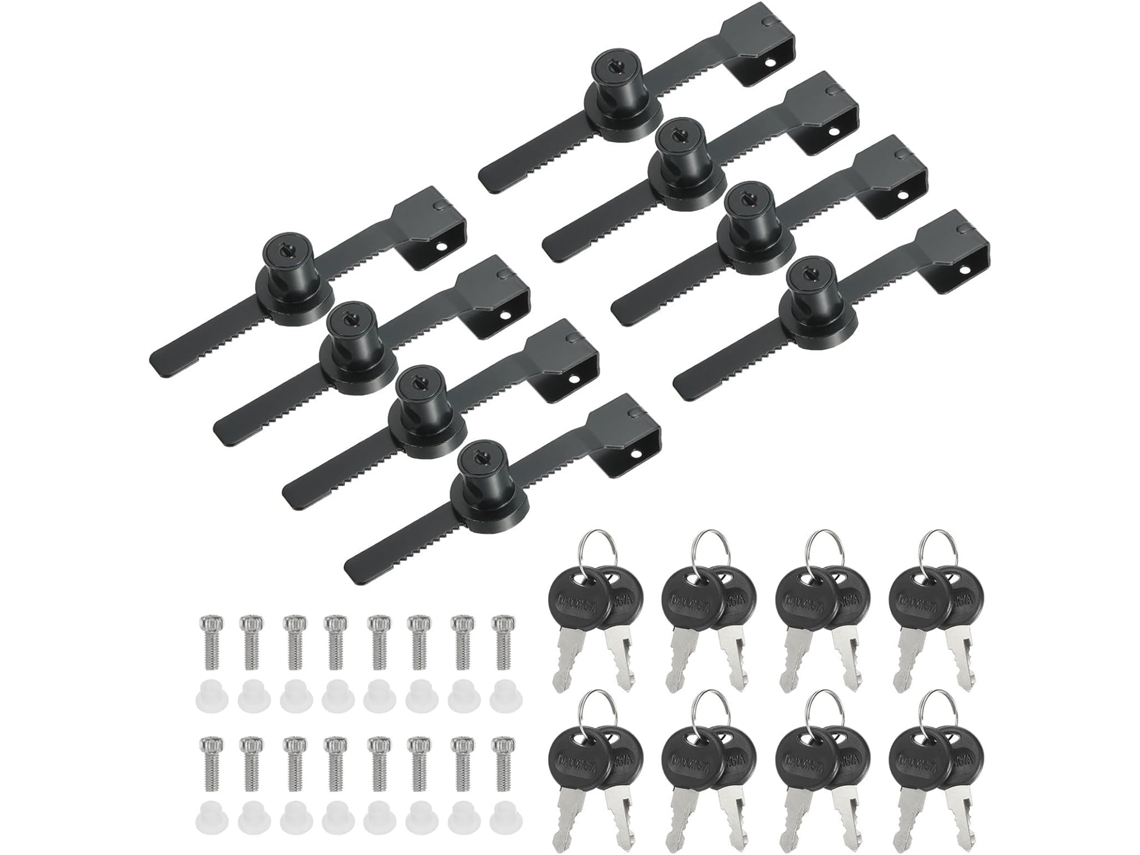 Fechadura De Correr Para Armário Vidro, Conjunto 8 Peças Com