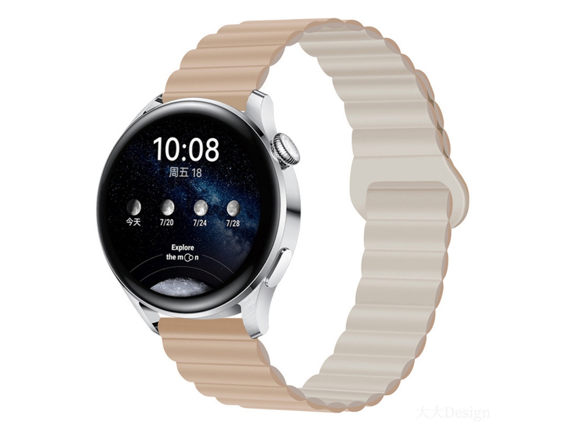 Bracelete Para Garmin Forerunner570 42mm (20mm) Cáqui-branco Cuich