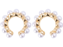 Brincos Simples E Elegantes De Liga Metálica, Sem Furo Na Orelha, Com Ornamento Branco, Para Mulheres.