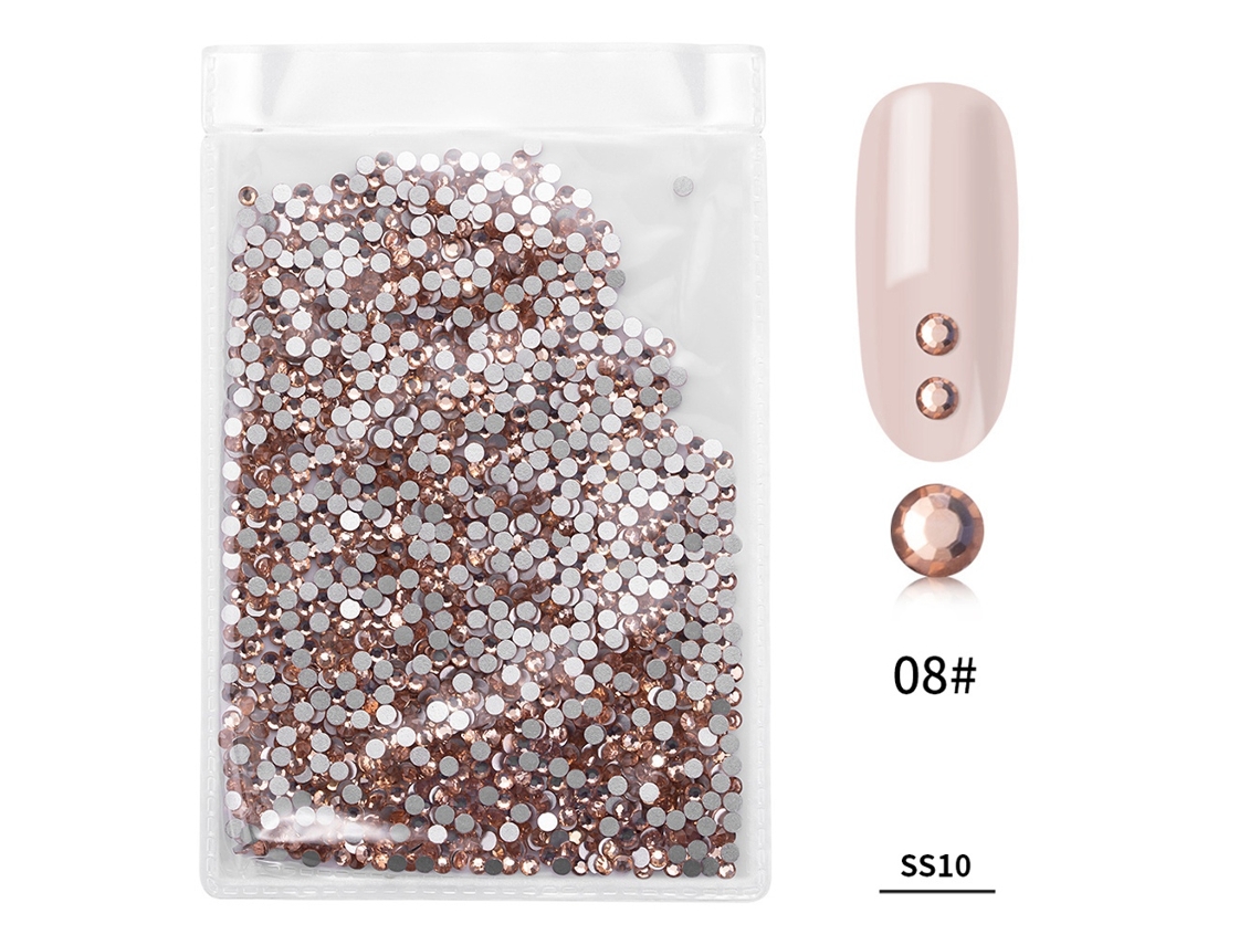 1440 Peças/bolsa De Pedras De Vidro Coloridas Para Unhas, Adornos De Manicure Com Strass (champanhe)
