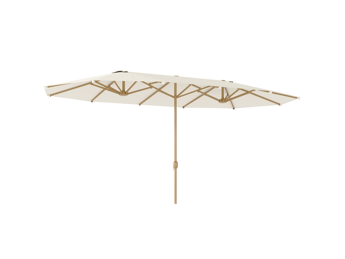 Guarda sol duplo retangular 455x265cm com poste de aço, poliéster 180g/m², proteção UPF30+ | S/MARCA