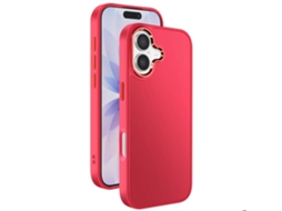 Capa Para Iphone 17 Com Acabamento Fosco E Borda Da Câmera Metalizada Em Vermelho
