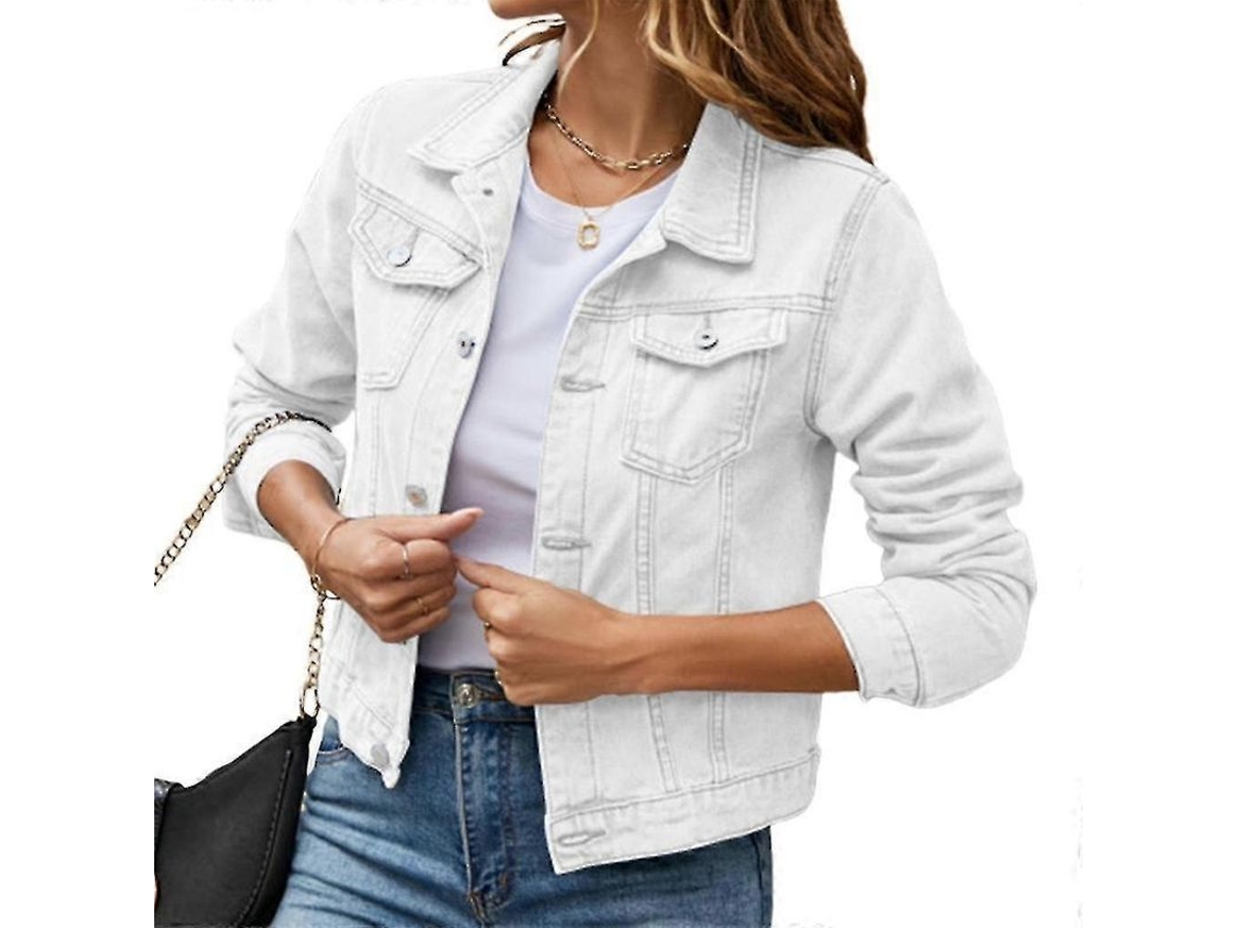 Jaqueta JEANS Fasst de Manga Longa com Bolsos e Hebilla para Mulher