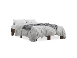 Bed Frame, Bed Frames Vidaxl Marrom Madeira Processada (135 X 190 Cm)