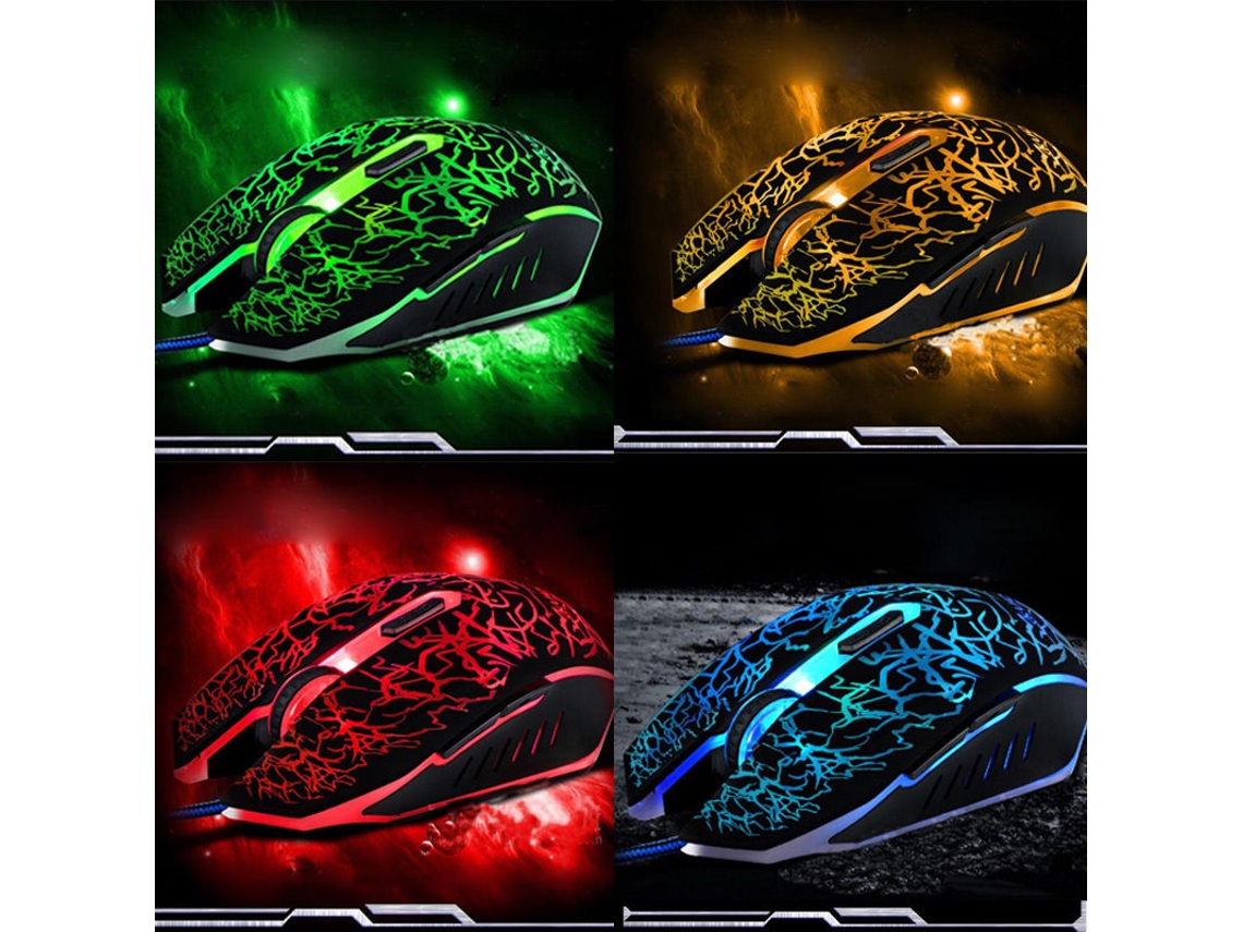 Mouse Gamer LAXISCREED Iluminado Silencioso