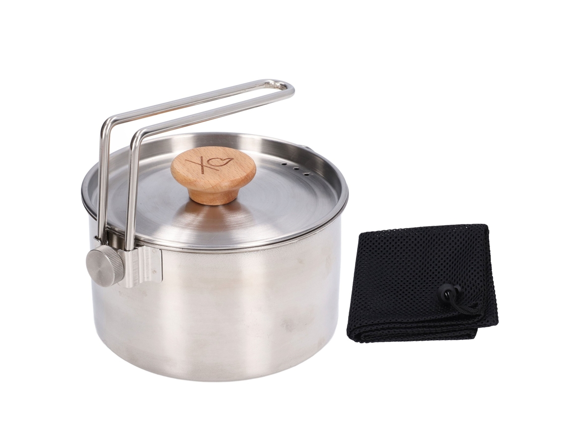 Panela de Camping em Aço Inoxidável 1000ml, com Alça Removível CHABERLU