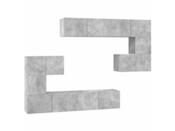 Conjunto de 8 Telemóveis de TV Provenientes da Madeira Cinzento Cimento MAISON EXCLUSIVE