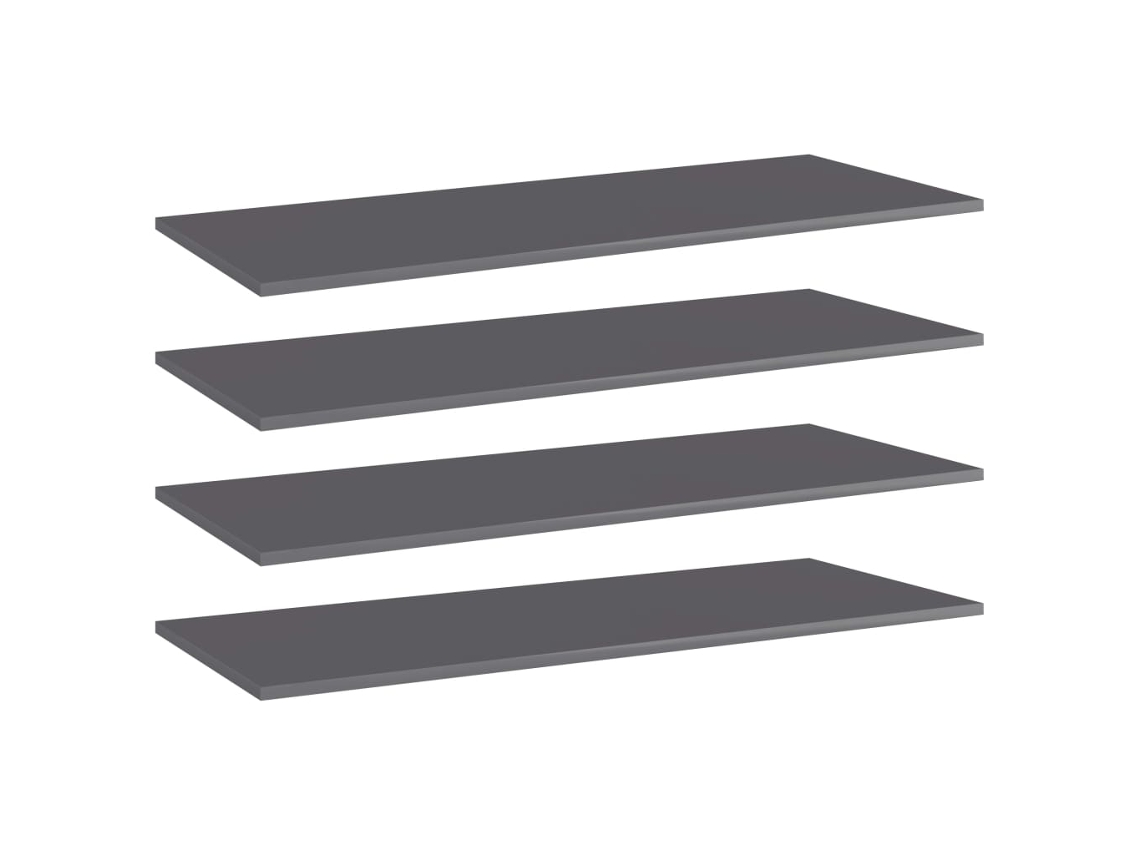 Vidaxl Prateleiras Estante 4pcs 100x40x1,5cm Contrap. Cinza Brilhante