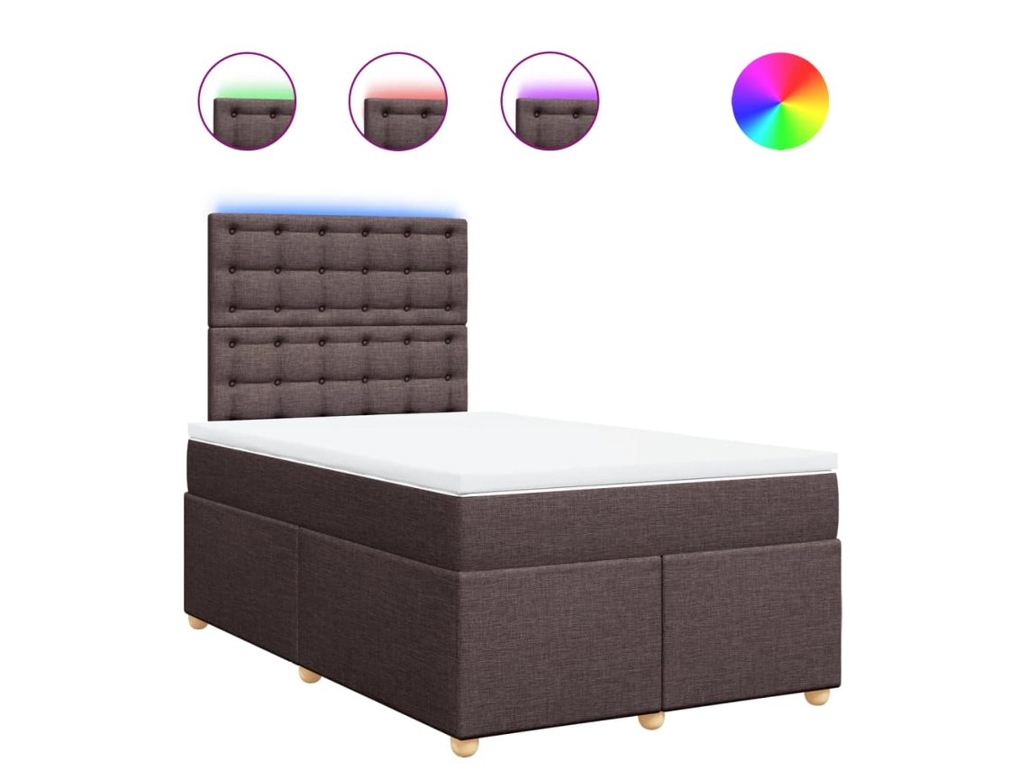 Cama Boxspring com Colchão 120x190 cm Tecido Castanho Escuro MAISON EXCLUSIVE