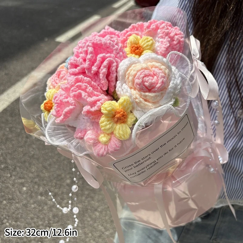 Buquês de Crochê, Buquês de Crochê Feitos À Mão, Buquês para Presentes de Formatura MDUG