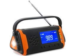 Rádio Portátil Multifuncional de Emergência com Manivela e Energia Solar, Fm e Função de Acionamento AQUAFORGE