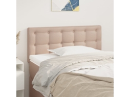 Vidaxl Cabeceira De Cama Couro Artificial 100x5x78/88 Cm Cappuccino