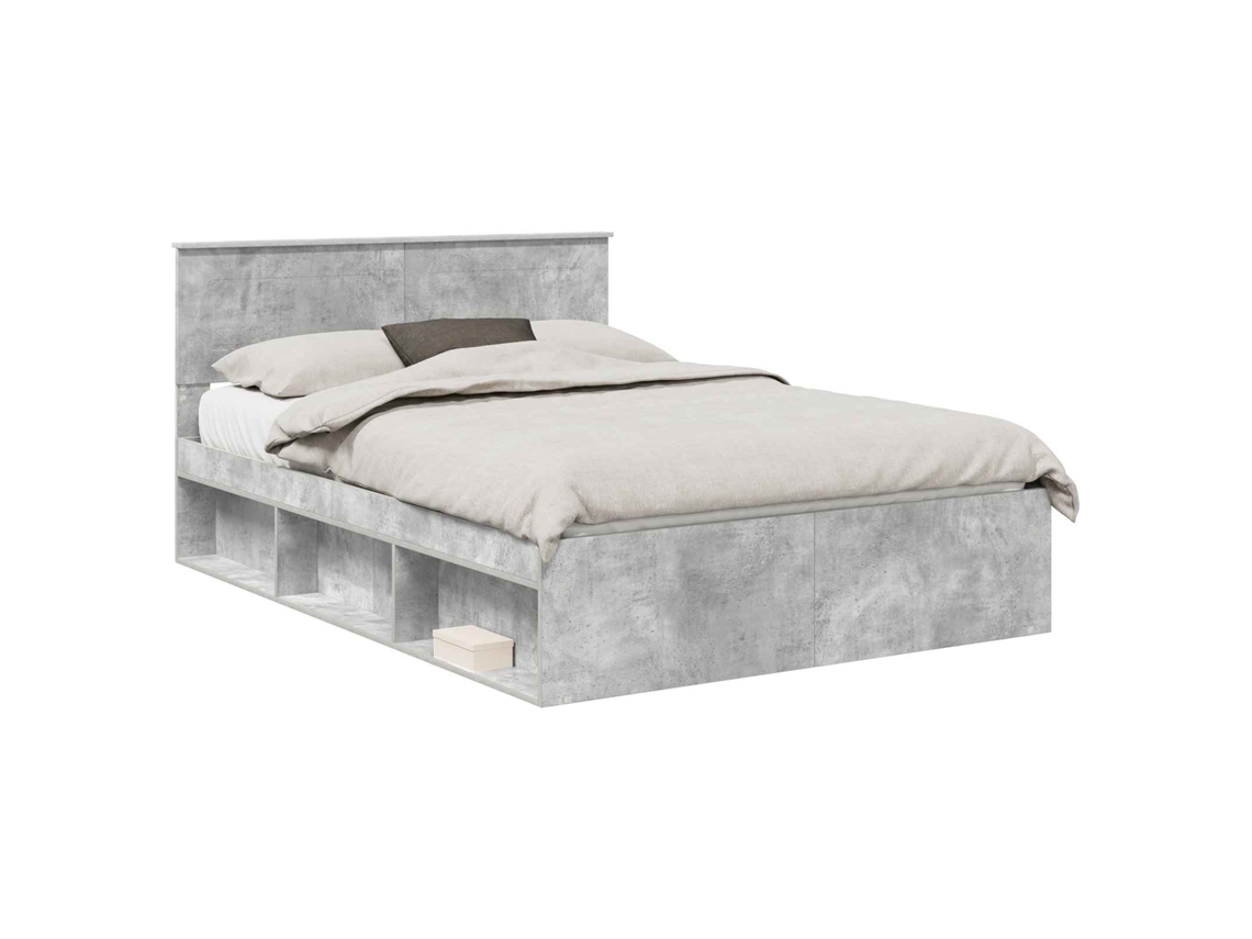 Estrutura da Cama com Cabeceira Cinza Concreto 150x200 cm MAISON EXCLUSIVE
