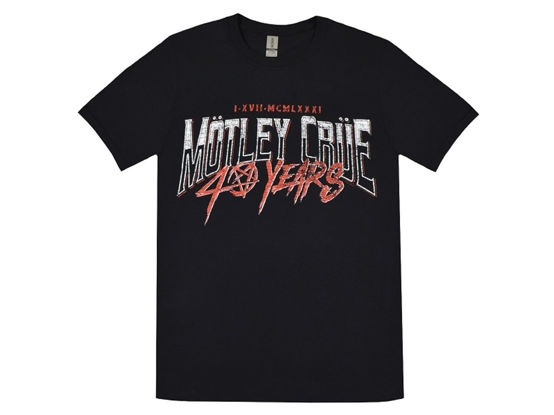 Motley Crue 40 Years T-shirt Unisex Adults Size:s