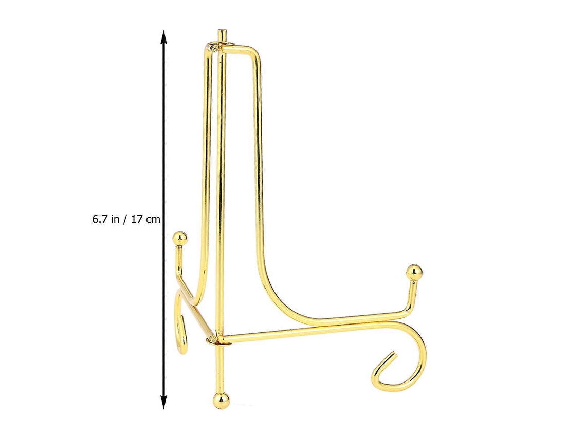 Cavalete De Ferro Para Exibir Pratos, Dourado, Para Mesa, Suporta Pratos De 7 Polegadas