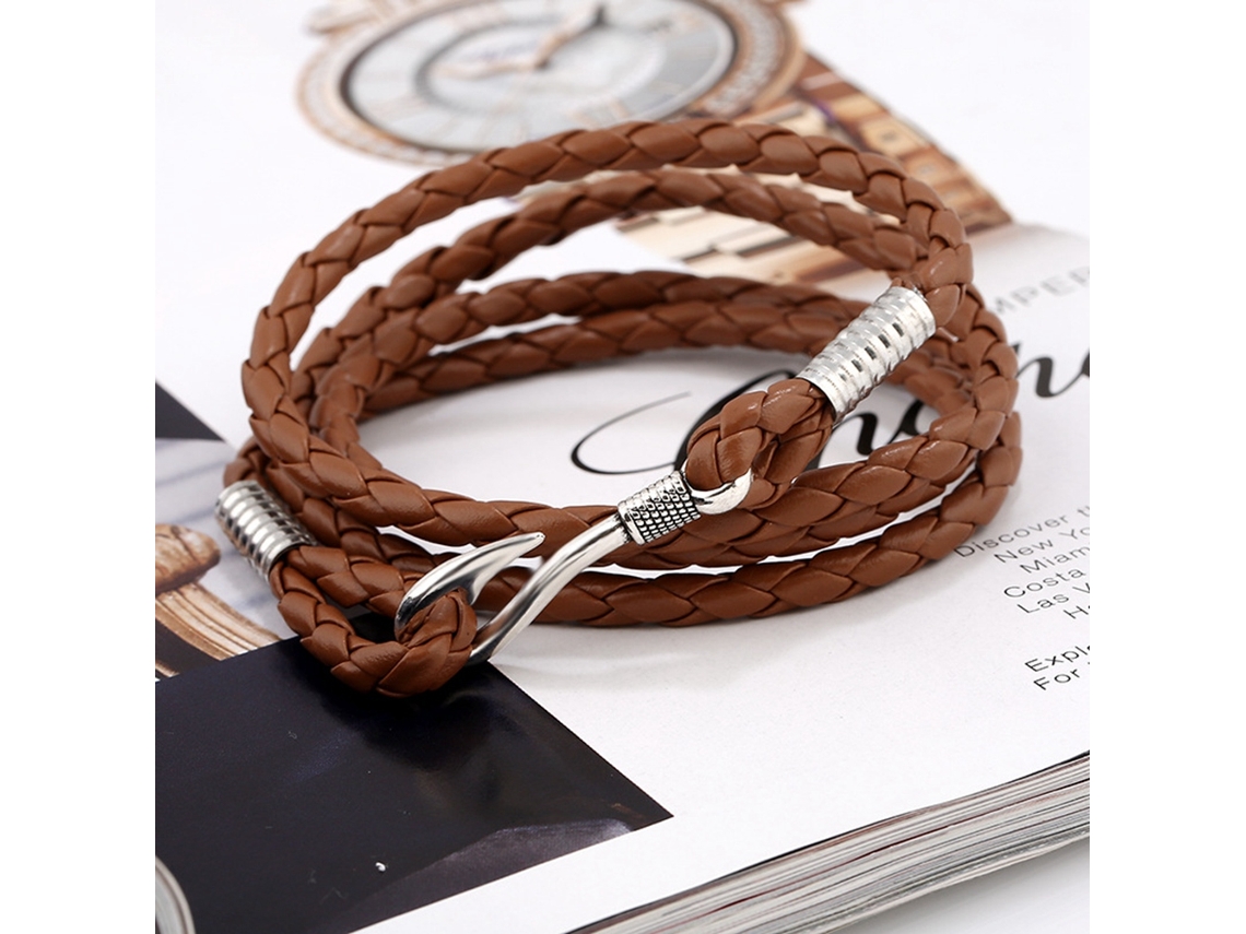 Bracelete Com Alça De Mão E Fecho De Liga Cor Marrom Claro