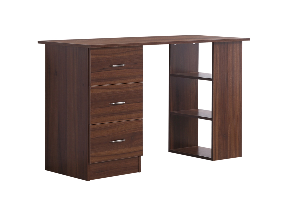 Mesa de Computador CHEZMOI com espaço de armazenamento, 6 compartimentos, 120x55x120cm, branca