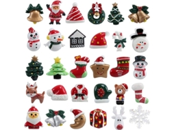 100 Peças Mini Enfeites De Resina Natalino Para Diy Scrapbooking E Decoração