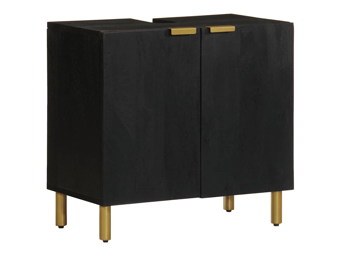 Vidaxl Armário Para Lavatório 62x33x58 Cm Derivados De Madeira Preto