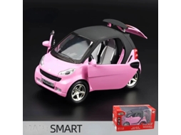 (rosa) Miniatura De Carro Smart Em Escala 1:32 Com Efeitos Sonoros E Luminosos.