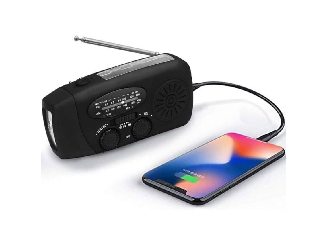 Radio Météo Solaire D'urgence, Kit Anti-sismique, Manivelle, Auto-alimentée, Am/fm/wb, Radio De Survie À Manivelle, Lampe Torche Le