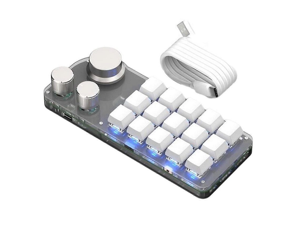 Teclado Programável De 15 Teclas E 3 Botões, Interruptor Azul, Teclado Numérico Hot Swappable, Teclado Para Jogos Com Memória Everley891