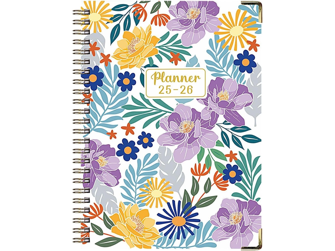 Agenda, Calendário Organizador | Bloco De Notas A5 Com Estampa Floral Estética E Grossa Em Inglês, D Gokoco