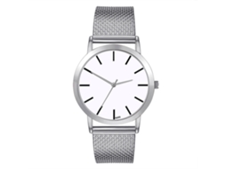 Reloj De Cuarzo Unisex Con Correa De Silicona Color Plata Dial Solidario Moda Casual